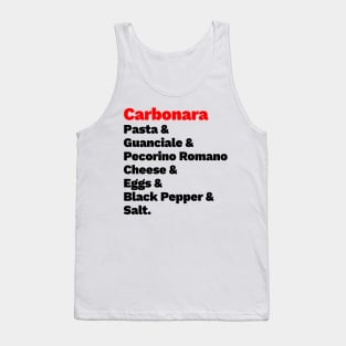 Carbonara Ingredients Tank Top